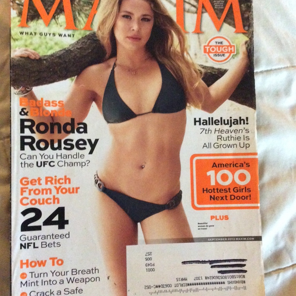 Maxim Magazine September 2013 #186 Ronda Rousey Swimsuit Cover